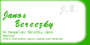 janos bereczky business card