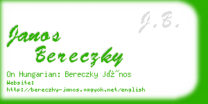 janos bereczky business card